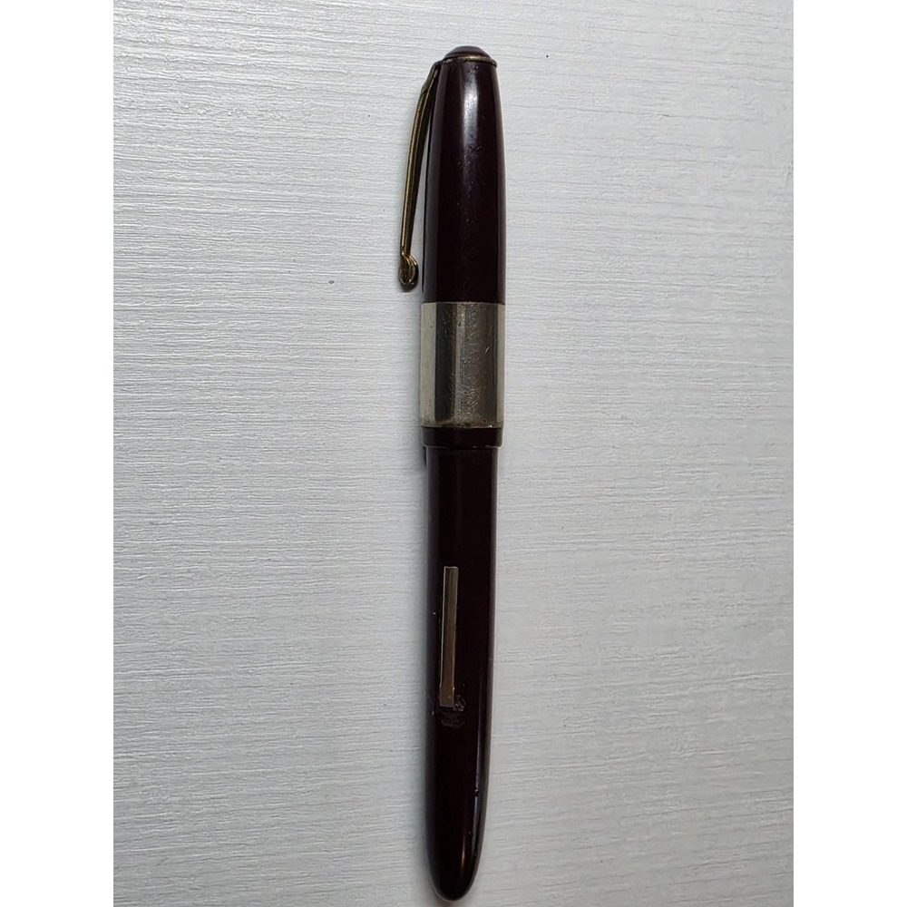 Vintage Penman Burgundy Fountain Pen BOB CALE Personalized Gold Tone Nib Rare